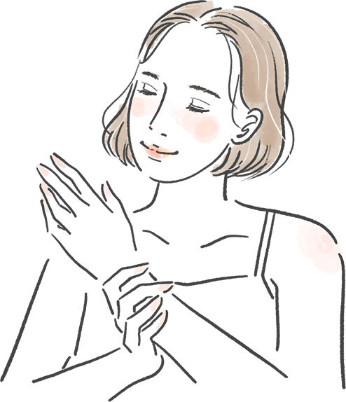 ケアをしている女性のイラスト